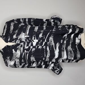 Michael Kors Long Sleeve Blouse Size 2 Black White & Gray Small Versatile